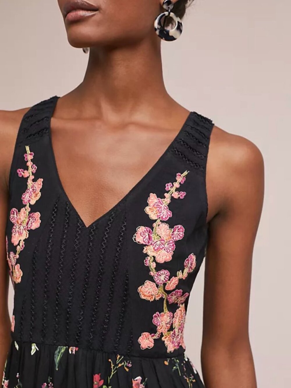 Anthropologie Maeve Lola Embroidered Midi Dress